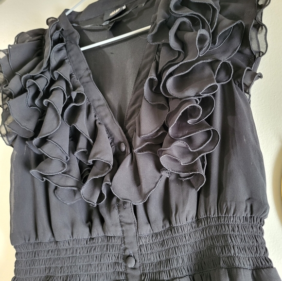 H&M Black Ruffled Mini Dress - Picture 6 of 8